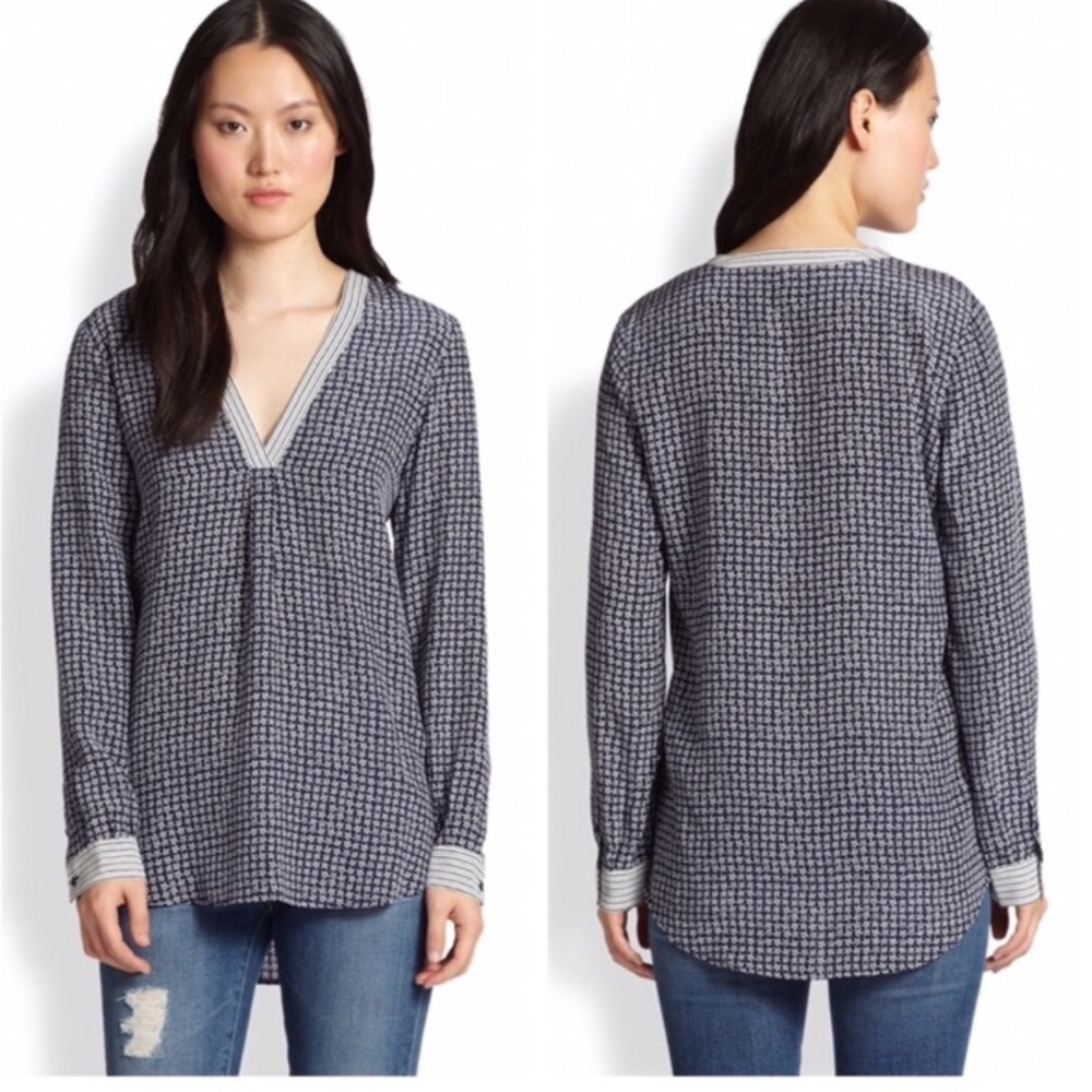 Joie Carven silk star print blouse top
